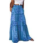 Blaue Casual Maxi Maxiröcke aus Spitze für Damen Größe S für Festivals für den für den Sommer 