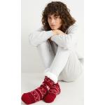 Reduzierte Rote Elegante C&A Anti-Rutsch-Socken aus Polyester für Damen Größe 37 