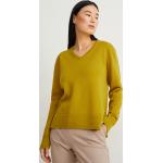 Reduzierte Gelbe C&A XL Kaschmir-Pullover aus Wolle für Damen Größe XL 