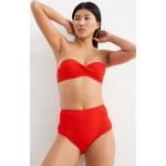 Rote C&A High Waist Bikinihosen aus Polyester für Damen Größe L 