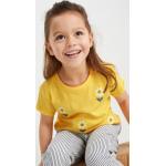 Gelbe Blumenmuster Kurzärmelige C&A Kinderoberteile für Mädchen Größe 140 