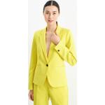 Gelbe Business C&A Damenblazer mit Schulterpolstern aus Polyester Größe S 