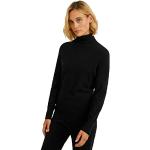 Reduzierte Schwarze Unifarbene Langärmelige C&A Rollkragen Kaschmir-Pullover Handwäsche für Damen Größe XS für den für den Herbst 