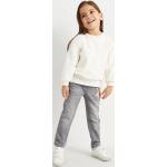 Reduzierte Graue C&A Skinny Jeans für Kinder mit Einhornmotiv mit Pailletten ohne Verschluss aus Fleece Größe 140 