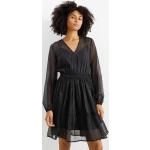 Schwarze C&A V-Ausschnitt Spaghettiträger-Kleider aus Polyester für Damen Größe S 