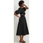 Schwarze C&A Cut Out Kleider mit Cutwork mit Reißverschluss für Damen Größe M 