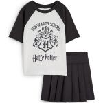 Schwarze Kurzärmelige C&A Harry Potter Kinderoberteile mit Glitzer ohne Verschluss aus Jersey Größe 146 