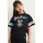 Schwarze Kurzärmelige C&A Harry Potter Kinderoberteile aus Jersey für Mädchen Größe 170 