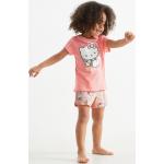 Pinke C&A Hello Kitty Kurze Kinderschlafanzüge aus Jersey Größe 110 2-teilig 