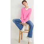 Pinke C&A Kaschmir-Pullover aus Wolle für Damen Größe S 