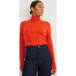 Orange C&A XL Rollkragen Kaschmir-Pullover aus Wolle für Damen Größe XL 