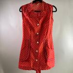 Rote Gepunktete C&A Damenkleider aus Polyester Größe M 