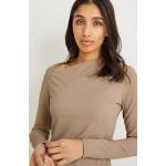 Reduzierte Beige Langärmelige C&A XL Jerseyshirts aus Jersey für Damen Übergrößen 