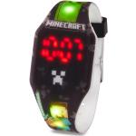 Schwarze Minecraft Kunststoffarmbanduhren mit Digital-Zifferblatt mit Hintergrundbeleuchtung mit Kunststoff-Uhrenglas mit Silikonarmband für Kinder 