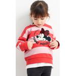 Rote Gestreifte C&A Entenhausen Minnie Maus Kindersweatshirts mit Maus-Motiv Größe 134 
