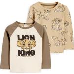 Braune Langärmelige C&A König der Löwen Longsleeves für Kinder & Kinderlangarmshirts mit Löwen-Motiv aus Jersey für Babys Größe 98 