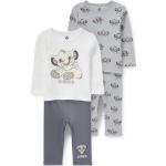 Graue Bestickte C&A König der Löwen Kinderschlafanzüge & Kinderpyjamas mit Löwen-Motiv aus Jersey für Babys Größe 92 4-teilig 