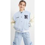 Blaue Gesteppte C&A College Jacken für Kinder & Baseball Jacken für Kinder aus PU für Mädchen Größe 152 