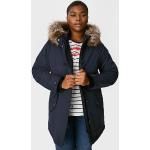 Reduzierte Blaue C&A Jacken mit Fellkapuze mit Reißverschluss aus Polyester mit Kapuze für Damen Größe 3 XL für den für den Winter 