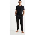 Schwarze Karo C&A Pyjamahosen aus Polyester für Herren Größe 3 XL 