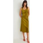 Reduzierte Grüne C&A Slip Skirts & Satinröcke aus Satin für Damen Größe L 