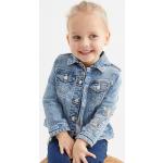 Blaue C&A Kinderjeansjacken mit Insekten-Motiv aus Denim für Mädchen Größe 116 