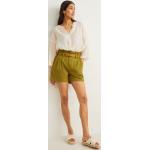 Reduzierte Grüne C&A Paperbag-Shorts mit Gürtel aus PU für Damen Größe L 