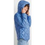 Blaue Gesteppte C&A Steppjacken mit Kapuze aus Polyester mit Kapuze für Damen Größe XS für den für den Winter 