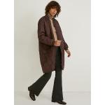 Braune Gesteppte C&A Damensteppmäntel & Damenpuffercoats mit Reißverschluss aus Polyester gepolstert Größe XL für den für den Herbst 