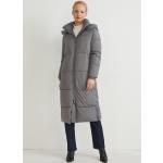 Reduzierte Graue Gesteppte C&A Damensteppmäntel & Damenpuffercoats aus Polyamid mit Kapuze Größe L für den für den Herbst 