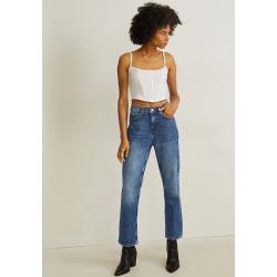 C&A Straight Jeans-High Waist-LYCRA®-recycelt, Blau, Größe: 44
