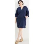 Blaue C&A V-Ausschnitt Tunika-Kleider für Damen Größe 3 XL 