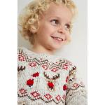 Graue C&A Kinderweihnachtspullover mit Bommeln Größe 98 
