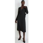 Reduzierte Schwarze C&A Wickelkleider ohne Verschluss aus Polyester für Damen Größe M 