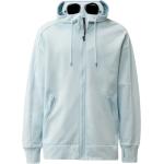 Pastellblaue C.P. COMPANY Herrensweatshirts mit Reißverschluss aus Fleece Größe S 