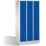 C+P® Fächerschrank EVOLO mit 5 Fächern übereinander, Blau, Blau, Stahltüren 15 Abteile, 90 cm Blau