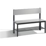 Silbergraue Schuhbänke & Sitzbänke Flur verzinkt mit Rückenlehne Breite 50-100cm, Höhe 50-100cm, Tiefe 50-100cm 