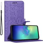 Violette Cadorabo Samsung Galaxy S10e Cases Art: Flip Cases mit Tiermotiv aus Kunstleder 