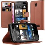 Braune HTC Desire 500 Cases Art: Flip Cases aus Kunstleder 