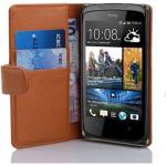 Braune HTC Desire 500 Cases aus Kunstleder 