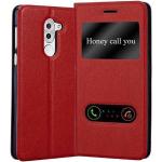 Rote Huawei GR5 Cases Art: Flip Cases aus Kunstleder mit Sichtfenster 