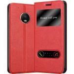 Rote Moto G5 Cases Art: Flip Cases aus Kunstleder mit Sichtfenster 