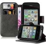 Graue Cadorabo iPhone 4/4S Cases Art: Flip Cases Matt 