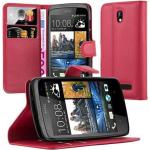 Karminrote Cadorabo HTC Desire 500 Cases Art: Flip Cases aus Kunststoff 