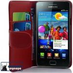 Rote Cadorabo Samsung Galaxy S2 Cases Art: Flip Cases aus Kunststoff 