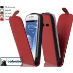 Rote Cadorabo Samsung Galaxy S3 Cases Art: Flip Cases aus Leder staubdicht 