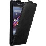 Schwarze Sony Xperia Z1 Compact Cases Art: Flip Cases aus Kunstleder 