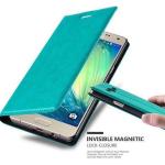 Petrolfarbene Cadorabo Samsung Galaxy A5 Cases Art: Flip Cases aus Kunstleder klappbar 