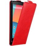 Rote Cadorabo Nexus 5 Hüllen Art: Flip Cases aus Kunstleder klappbar 
