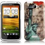 Cadorabo HTC One X Cases Art: Bumper Cases mit Freiheitsstatue-Motiv 
